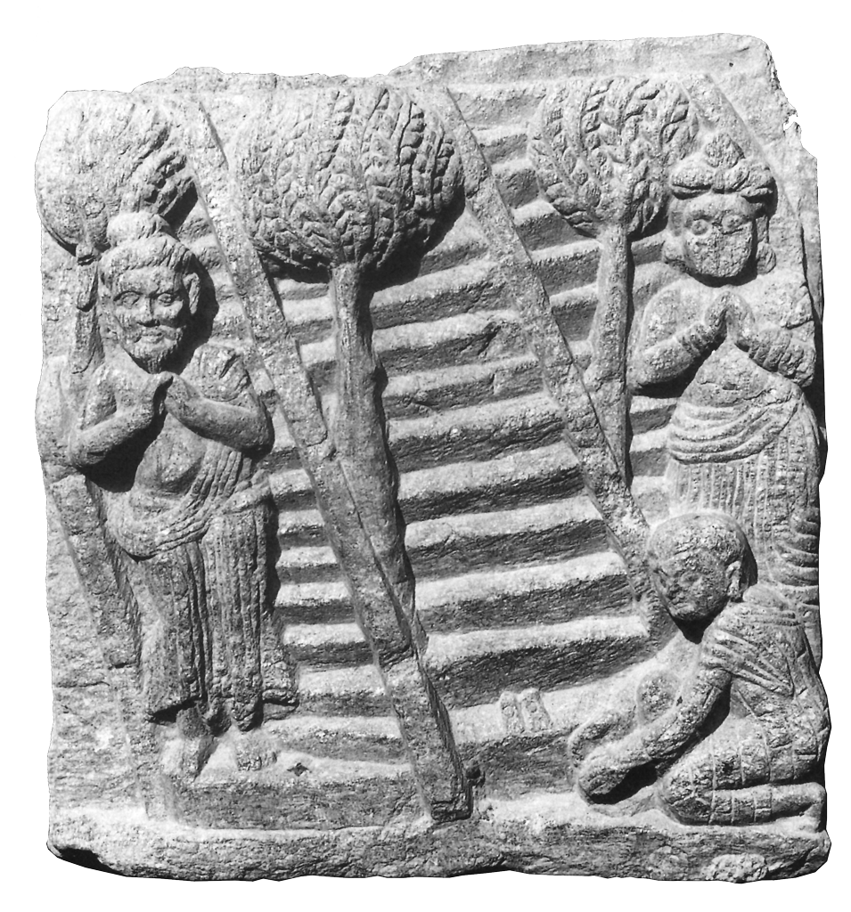 Descent of Buddha. Relief found at Butkara I, Swat Valley, Pakistan.