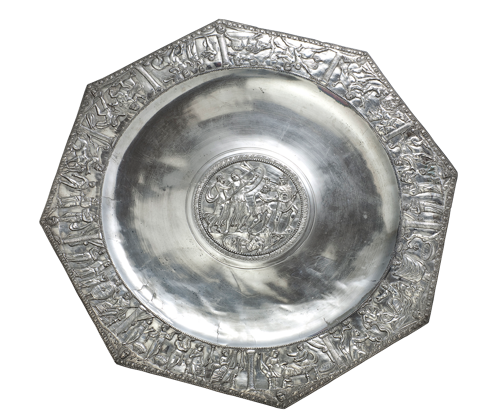 Octagonal silver plate