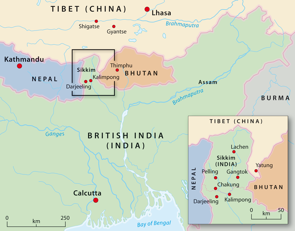 Map of the eastern Himalayas