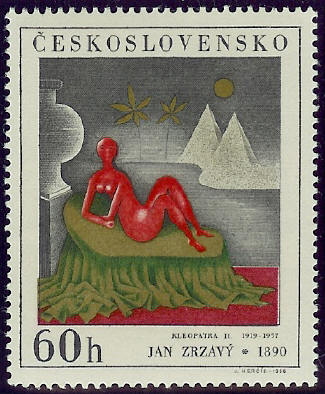 Czech Stamp with the Kleopatra painting