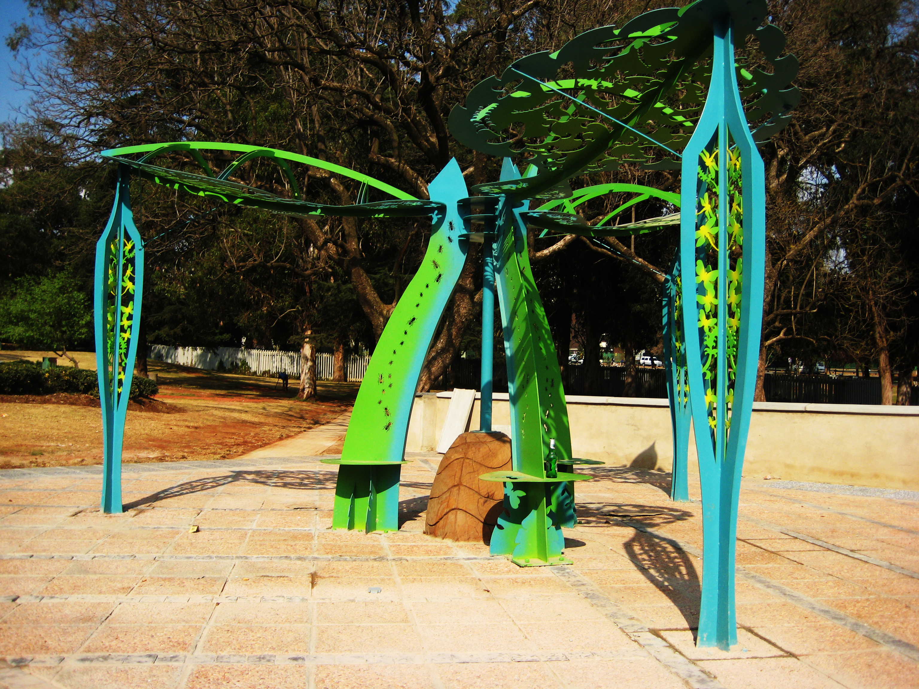 Tree sculpture in a playground