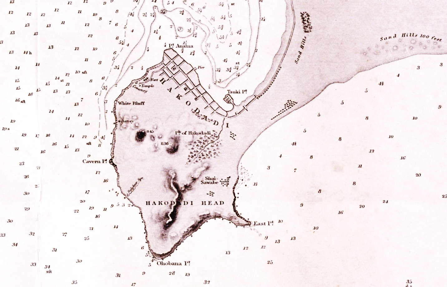Map of Hakodate, ca. 1810