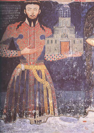Painting of Despot John Oliver holding monastery