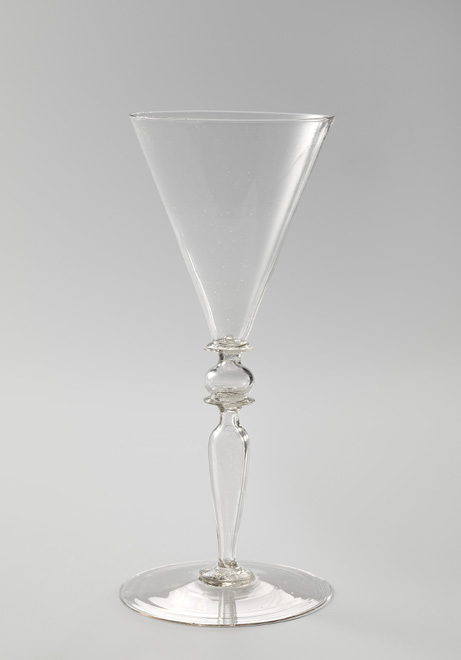Clear glass goblet