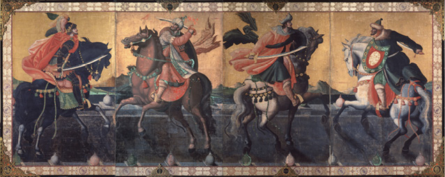 Four Equestrians in Combat