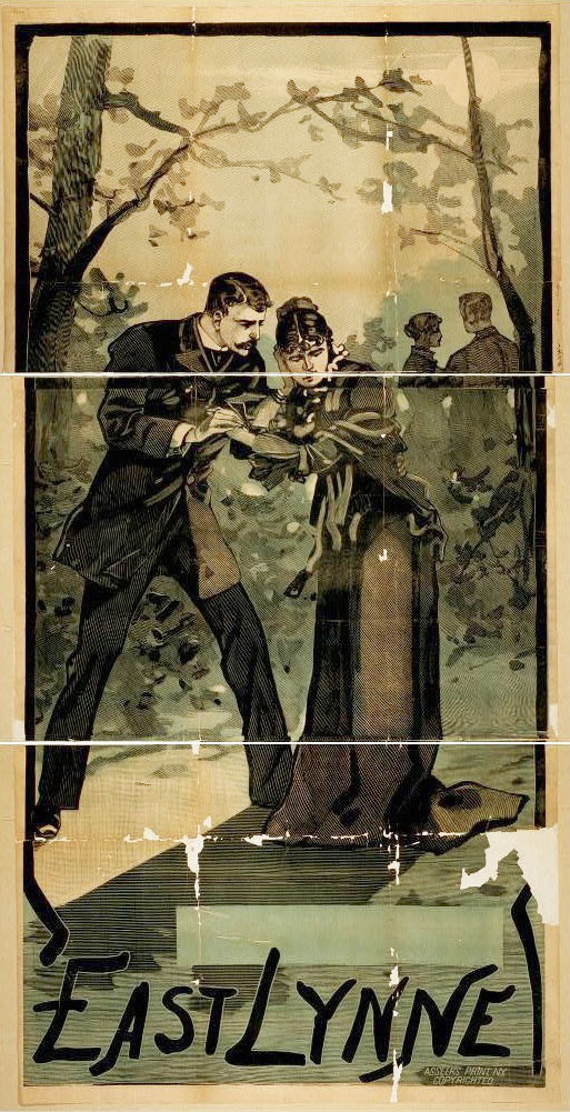 Poster, a man and a woman, her left hand clasped in his right, her right hand to her face. She appears distressed; he appears concerned.